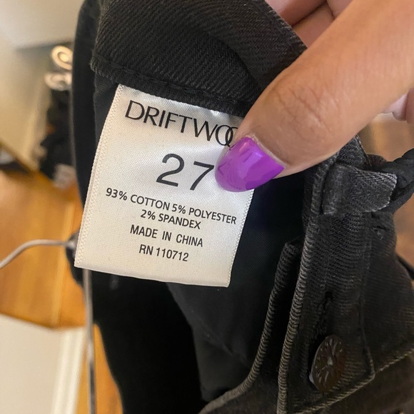 Driftwood Jackie Black Pearl Studded Raw Hem Jeans - Size 27 NWT - Picture 3 of 4